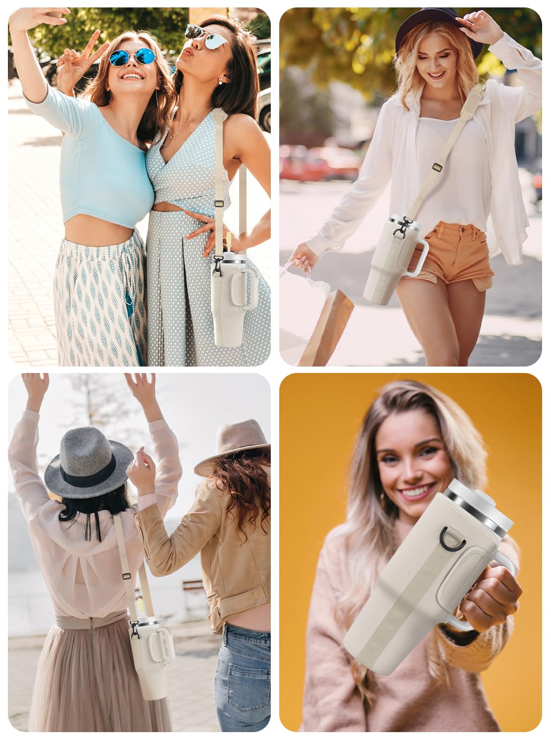 Joweese Water Bottle Carrier Bag Accessories for Stanley 40oz Tumbler with Handle,Travelling Camping Outdoor Sports Water Bottle Holder, Portable Water Cup Bags Strap Pouch for Stanley Cup