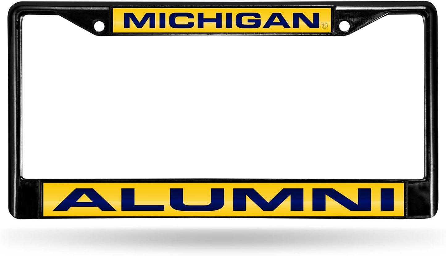 NCAA Black Laser Cut Chrome License Plate Frame for Car/Truck/SUV - 12x6" Auto Accessory