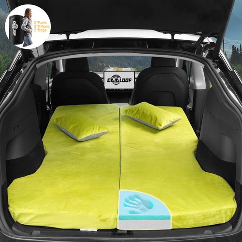 Memory Foam Camping Mattress for Tesla Model Y Sleeping Pads Sleeping Mat 3 INCH Thick Road Trip/Car Camping/Super Charger Nap/Temporary Car Sleeping 2 Pad