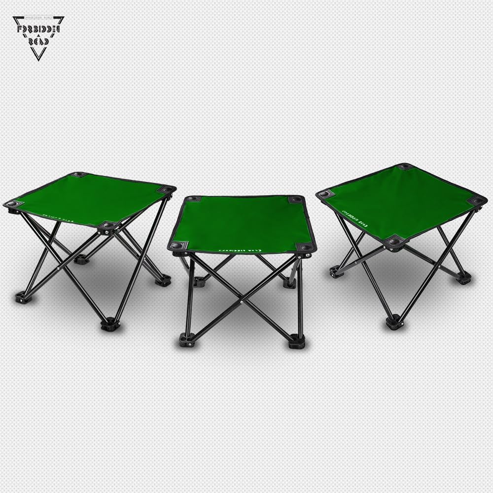 Forbidden Road Camping Stool Portable Footrest for Hiking Fishing Backpacking Beach Travel - Capacity 220lbs (Blue, 14.17 * 11.8 inch)