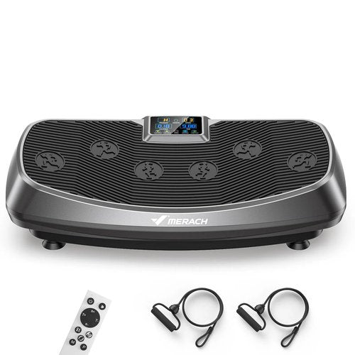 MERACH Vibration Plate Exercise Machine, 3D & 4D Vibration Plate for Lymphatic Drainage Weight Loss with 2 Tension Ropes, Whole Body Vibration Platform for Women Men, Exercise Equipment for Home