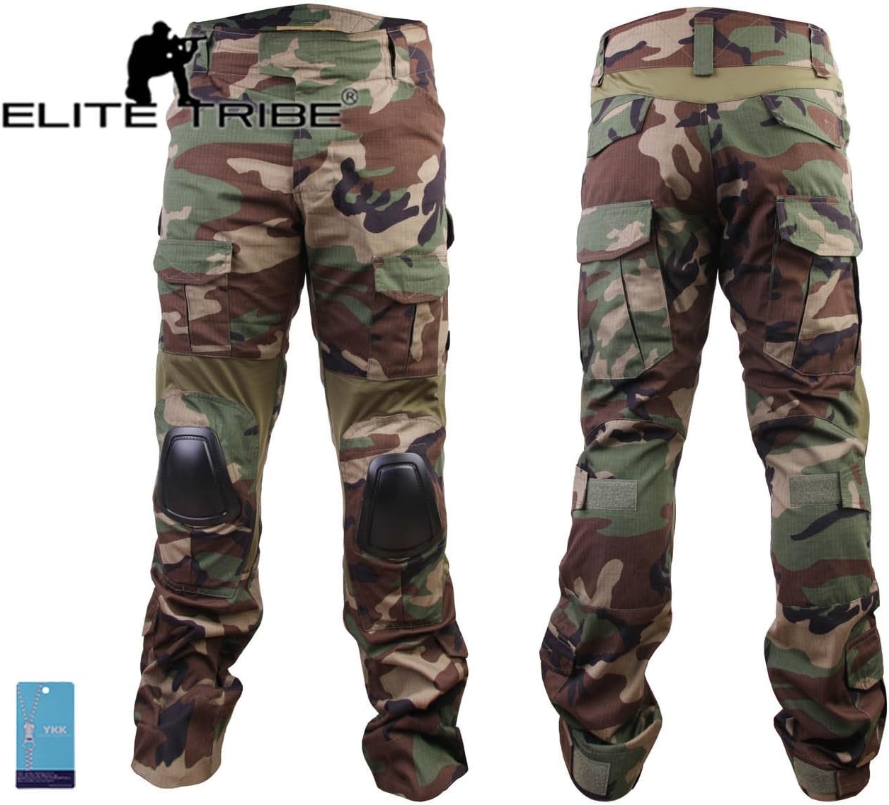 Paintball Equipment Men Airsoft Hunting Combat BDU Pants Gen3 Tactical Pants with Knee Pad Woodland