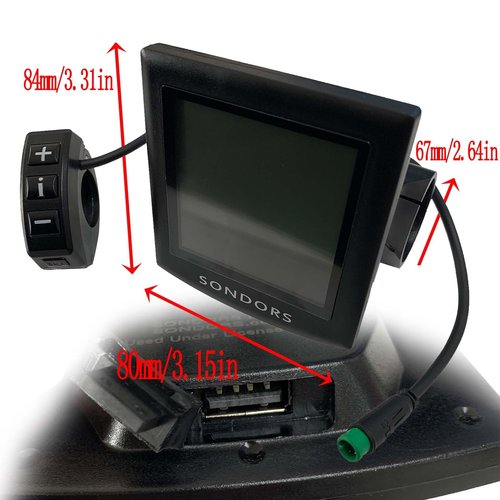 NULKOMMA Ebike LCD Display for 36V 48V Electric Bicycle Multi-Information LCD Screen Display Control Panel Waterproof 5 Pins Male Plug Display Meter Suitable for Center E-Bike Handlebar