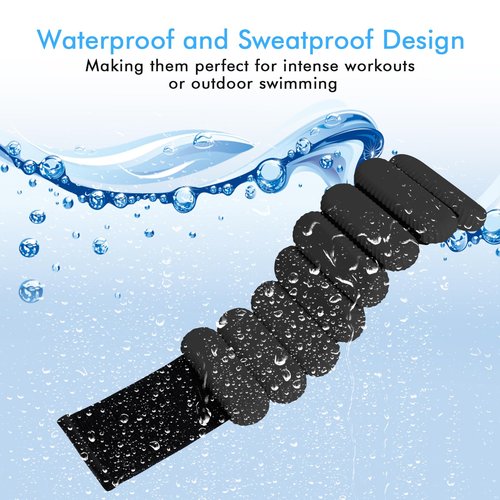 Wrist Ankle Weights for Women, Adjustable Ankle Weights Strength Training Silicone Bracelets Workout Wrist Ankle Weights for Men Women Yoga Running Dance Ankle Arm Leg Weights (2lb) (Black)
