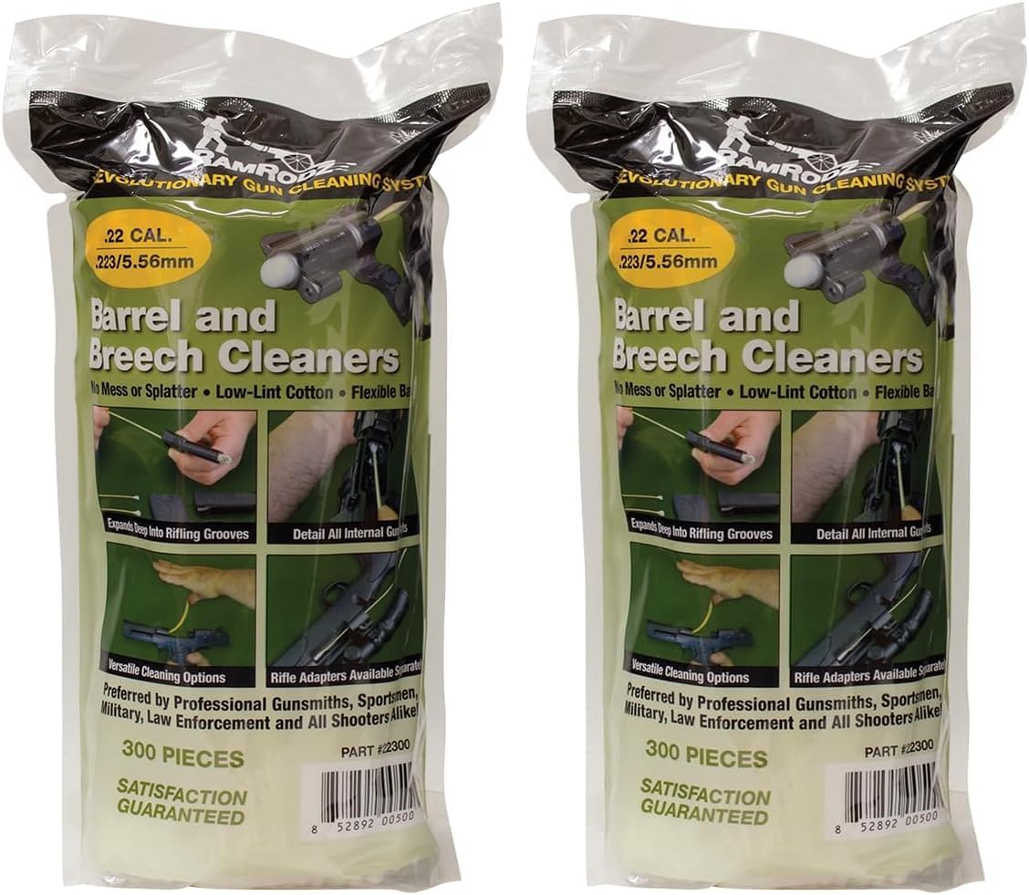 0.22/0.223/5.56 Caliber Gun Cleaning Swabs (300 Quantity), One Size (22300)