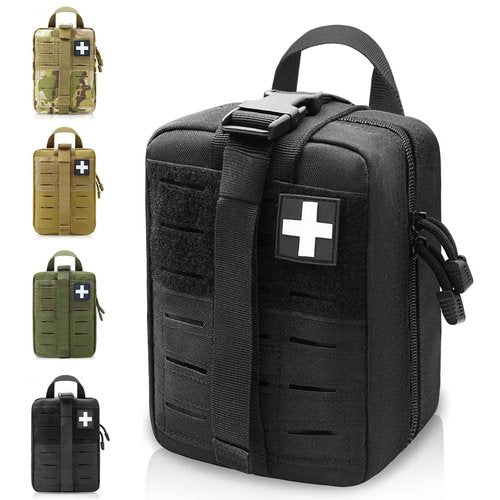 VIIDOO Molle Ifak Pouch Rip Away, 2Pack Molle Tactical Medical Pouch, Empty First Aid Kit Bag for Duty Belt (2 PACK-BLACK)