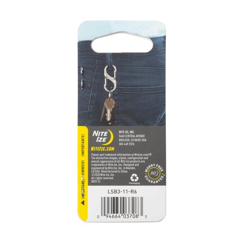 Nite Ize S-Biner SlideLock Stainless Steel - Secure Key Holder Carabiner with SlideLocks - Key & Keychain Organizer - Lockable Carabiner for Daily Use - Size 3, Stainless (4 Pack)