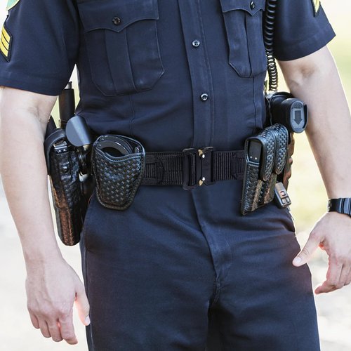Senlleo 1.75" Tactical Duty Belt - Police/Military MOLLE Battle Belt with 4 Interchangeable Buckles - Heavy Duty Nylon Webbing for Men, Husband(Large)