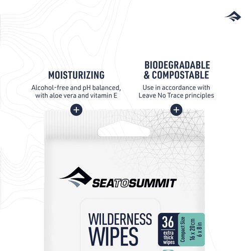 Sea to Summit Wilderness Wipes Rinse-Free Body Wipes, 2-Pack (36 wipes per pack)