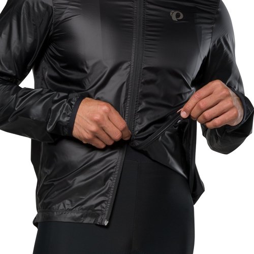 PEARL IZUMI Men's Attack Barrier Jacket, Ultralight Fabric & Form Fitting Cycling Jacket With Water Repellent Treatment & Reflective Elements For Safety, Black, Large