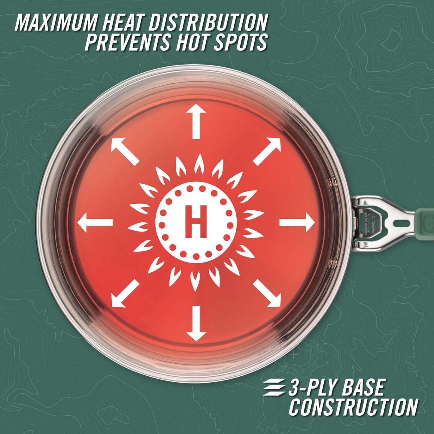 Gerber Gear ComplEAT Saute Pan - Portable Outdoor Saute Pan with Stainless Steel Construction - Premium Camp Cookware - Features Detachable Handle