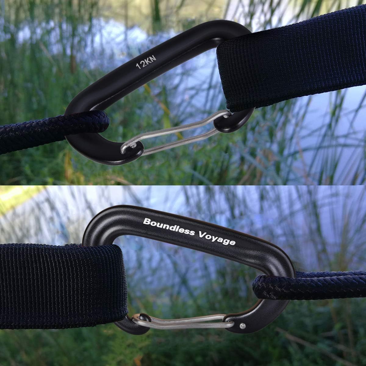 iBasingo Aluminum Alloy Carabiner Clips 12KN Keychain BV1026