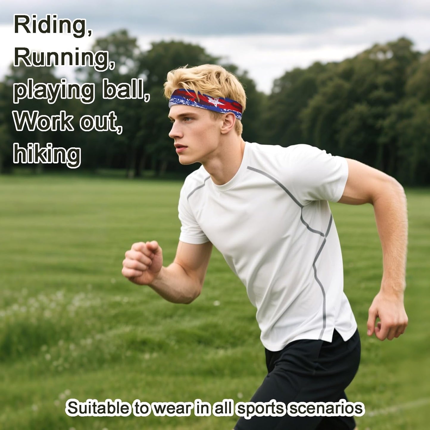 Men's 9-Pack Sports Headbands | Stretchy Sweatbands for Running & Workouts