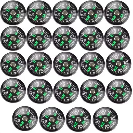 JEVLON 50 Pieces Mini Compass Small Button for Kids 20mm Bulk Hiking Liquid Filled Survival Set Camping Boating Touring Backpacking Outdoor Activities