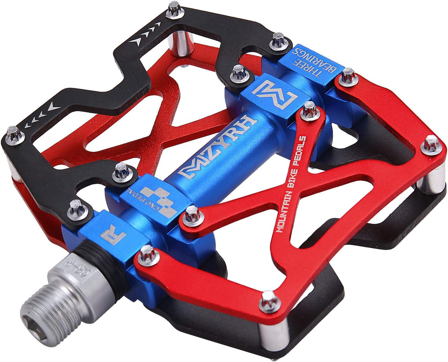 Mountain Bike Pedals, Ultra Strong Colorful CNC Machined 9/16" Cycling Sealed 3 Bearing Pedals