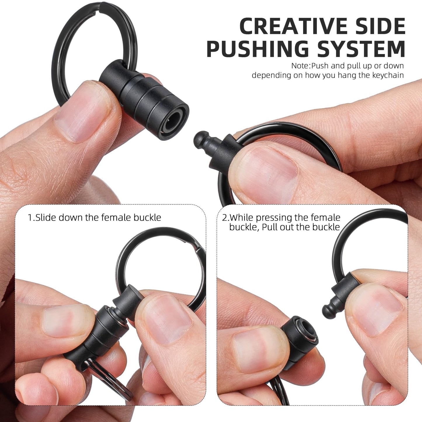 FEGVE Titanium Key Belt Clip Titanium Quick Release Keychain