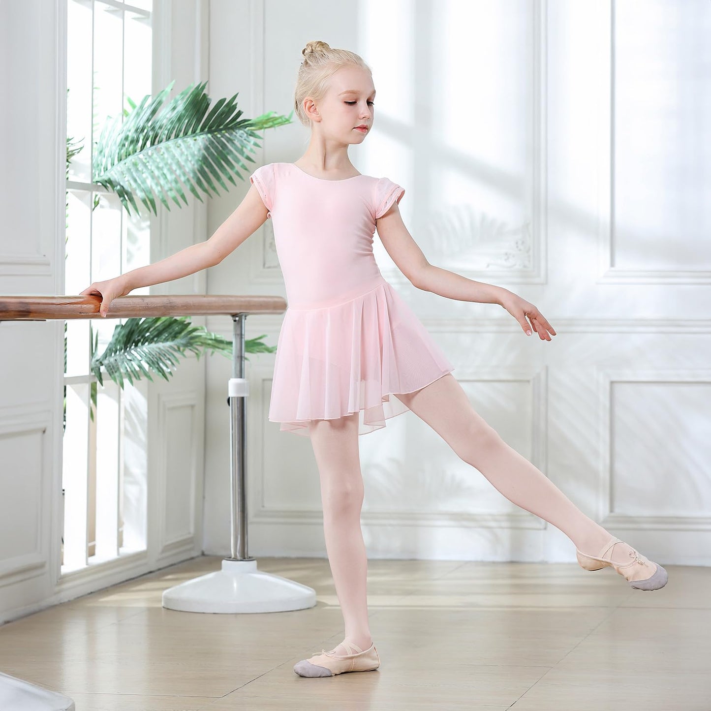 DIPUG Ballet Tights for Girls Dance Tights Toddler Thick Soft Footed Kids Pink Stockings Size 2t 3t, 3 Pack