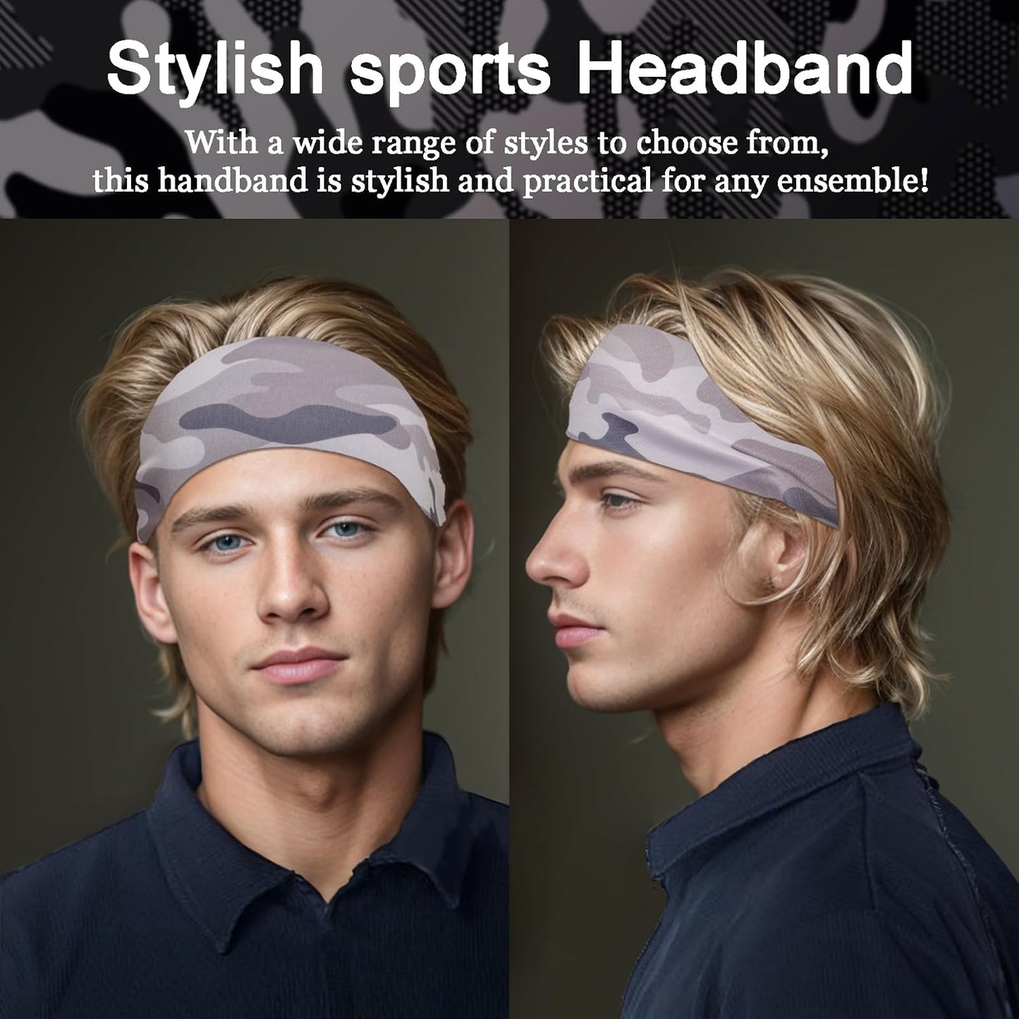 Men's 9-Pack Sports Headbands | Stretchy Sweatbands for Running & Workouts