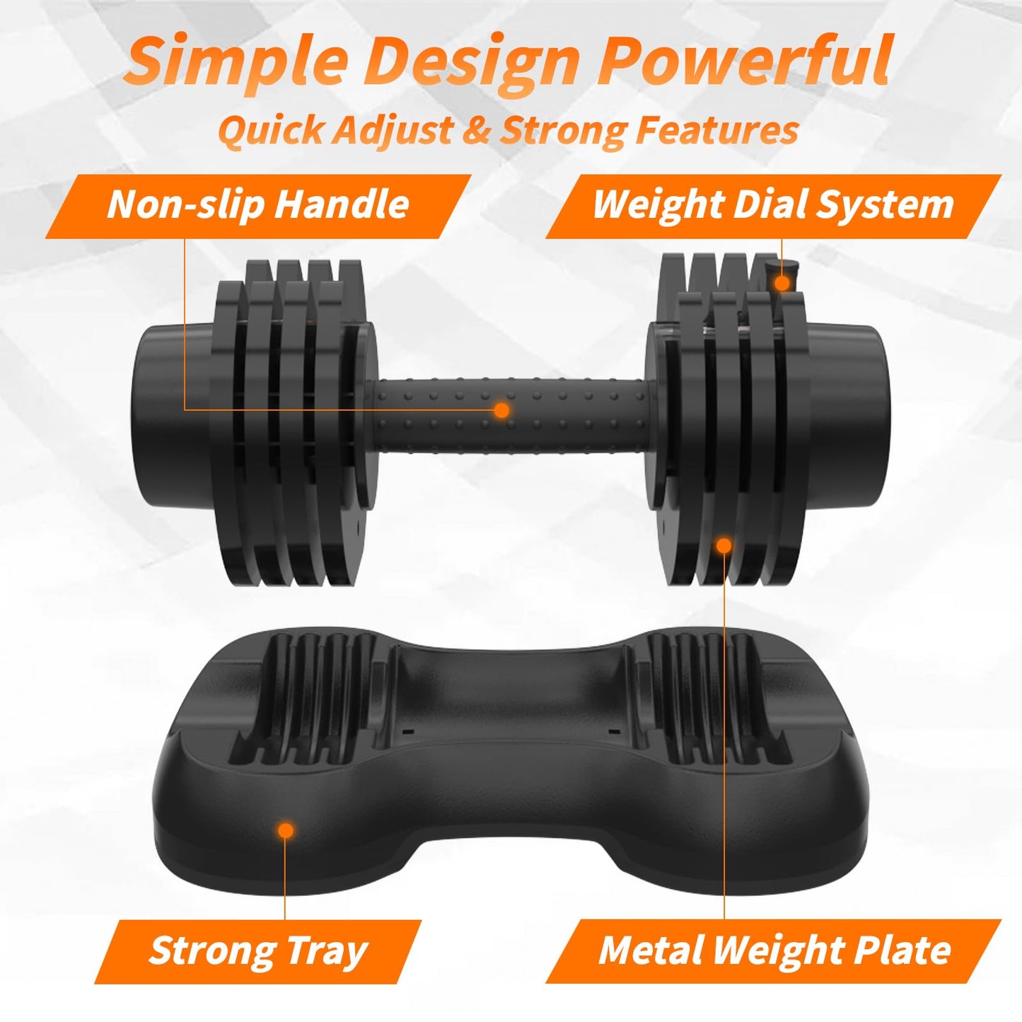 Ativafit 27.5/66/88LBS Pair Adjustable Dumbbell Set with Anti-slip Handle 12 In 1 Quick Dial Adjustment Weights With Safety Locking Button Space Saving Strength Training for Full Body Home Gym Workout