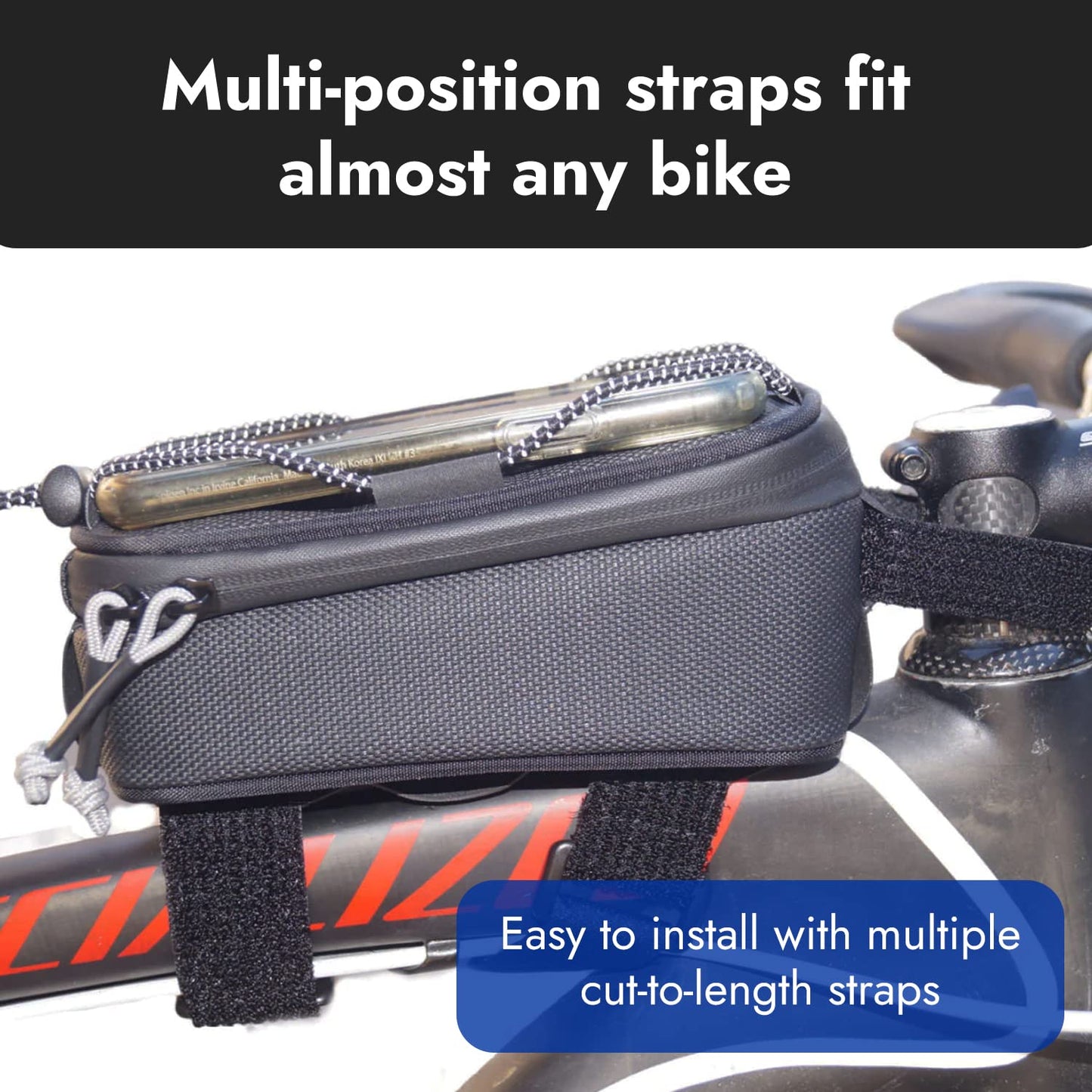 Adjustable Bottle Cage and Universal Phone Bag