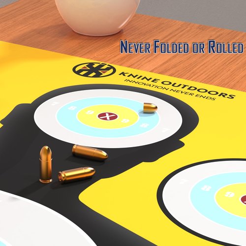 KNINE OUTDOORS Shooting Targets Paper, 12 x18 inch, Bulk for Hunting, Handguns, Pistols, Rifles, Silhouette with Red Bullseye, Yellow Design (60 Pack)