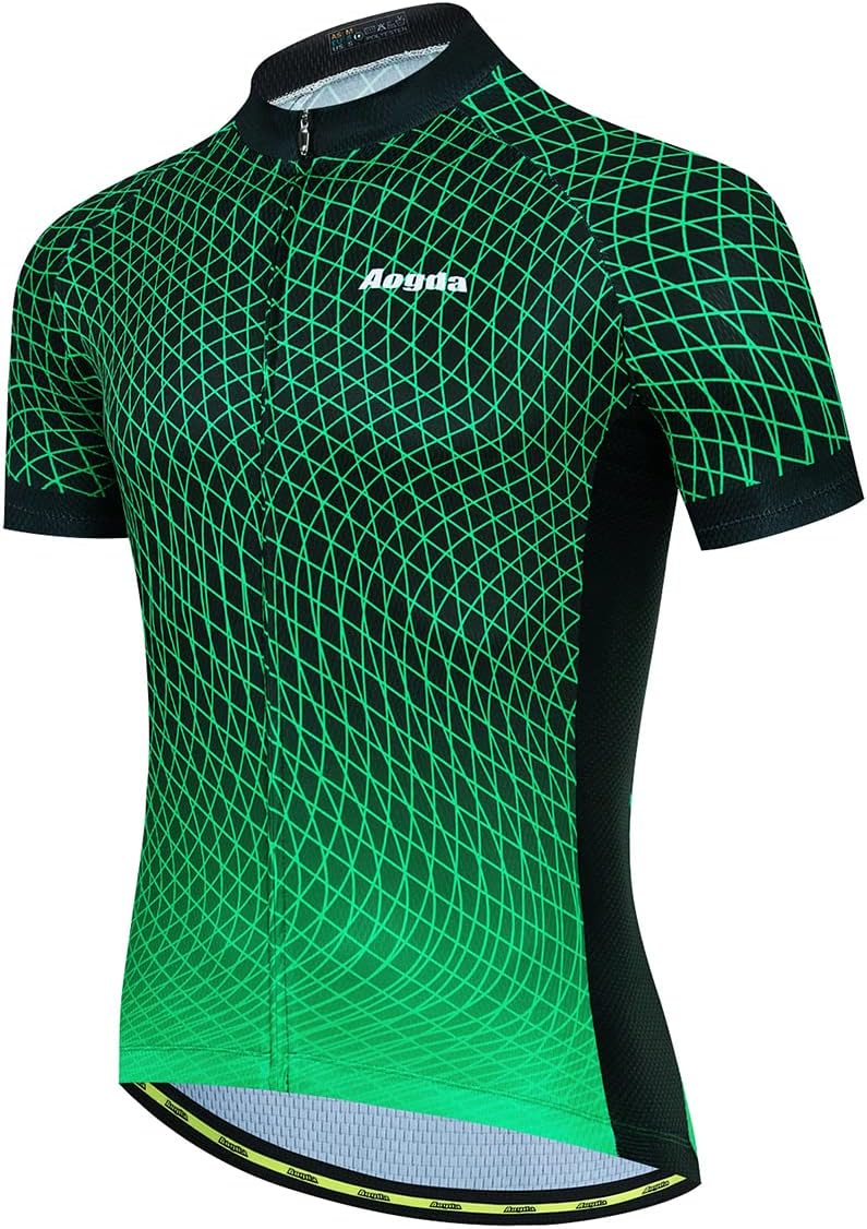 Aogda Cycling Jerseys Men Bike Shirts Team Biking Tops Bicycle Short Sleeves Clothing