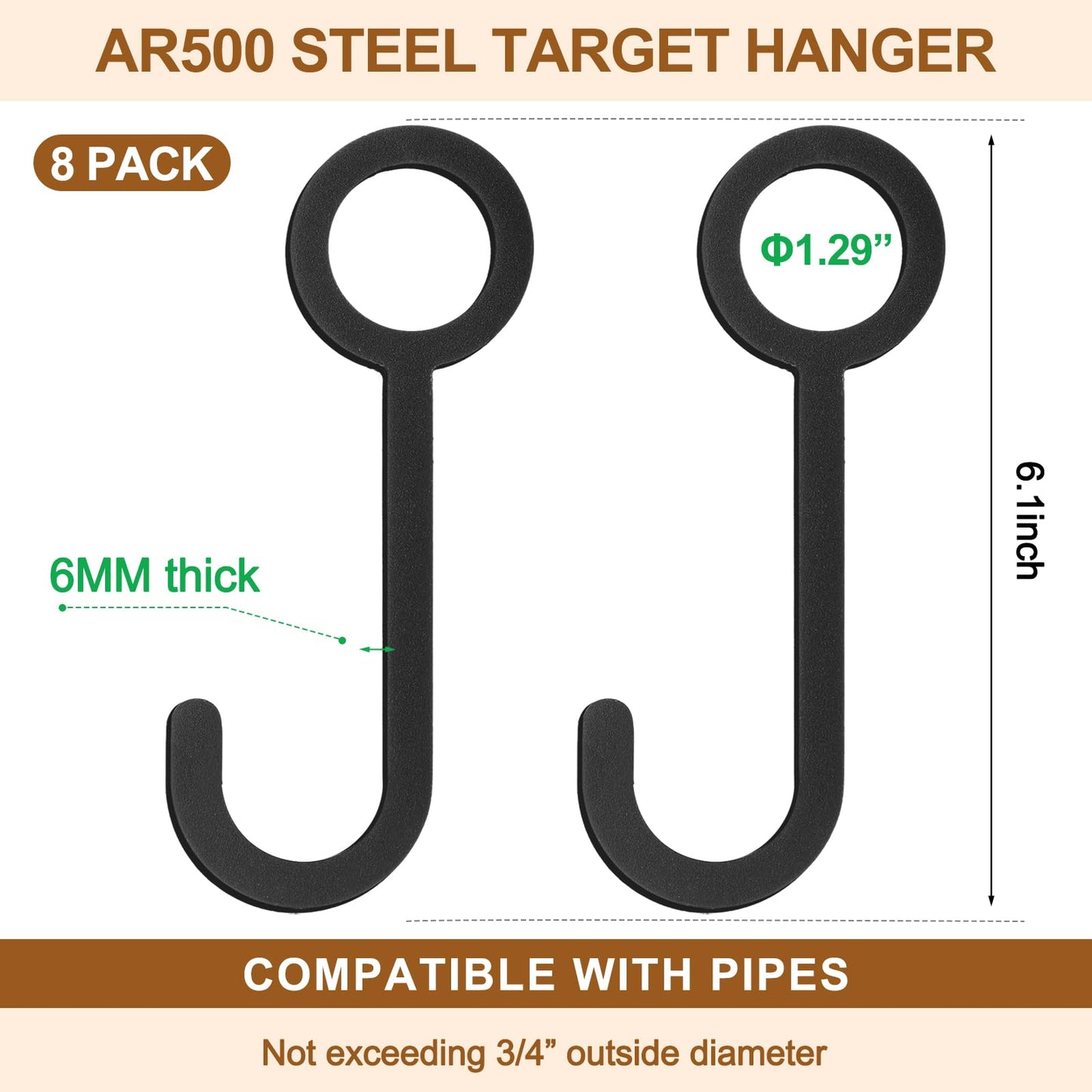 Jenaai 2 Sets Shooting Target Stand Kit Steel Hanger Holder DIY Gong Target Kit for 1 Inch Electric Metallic Tube Conduit(Black)