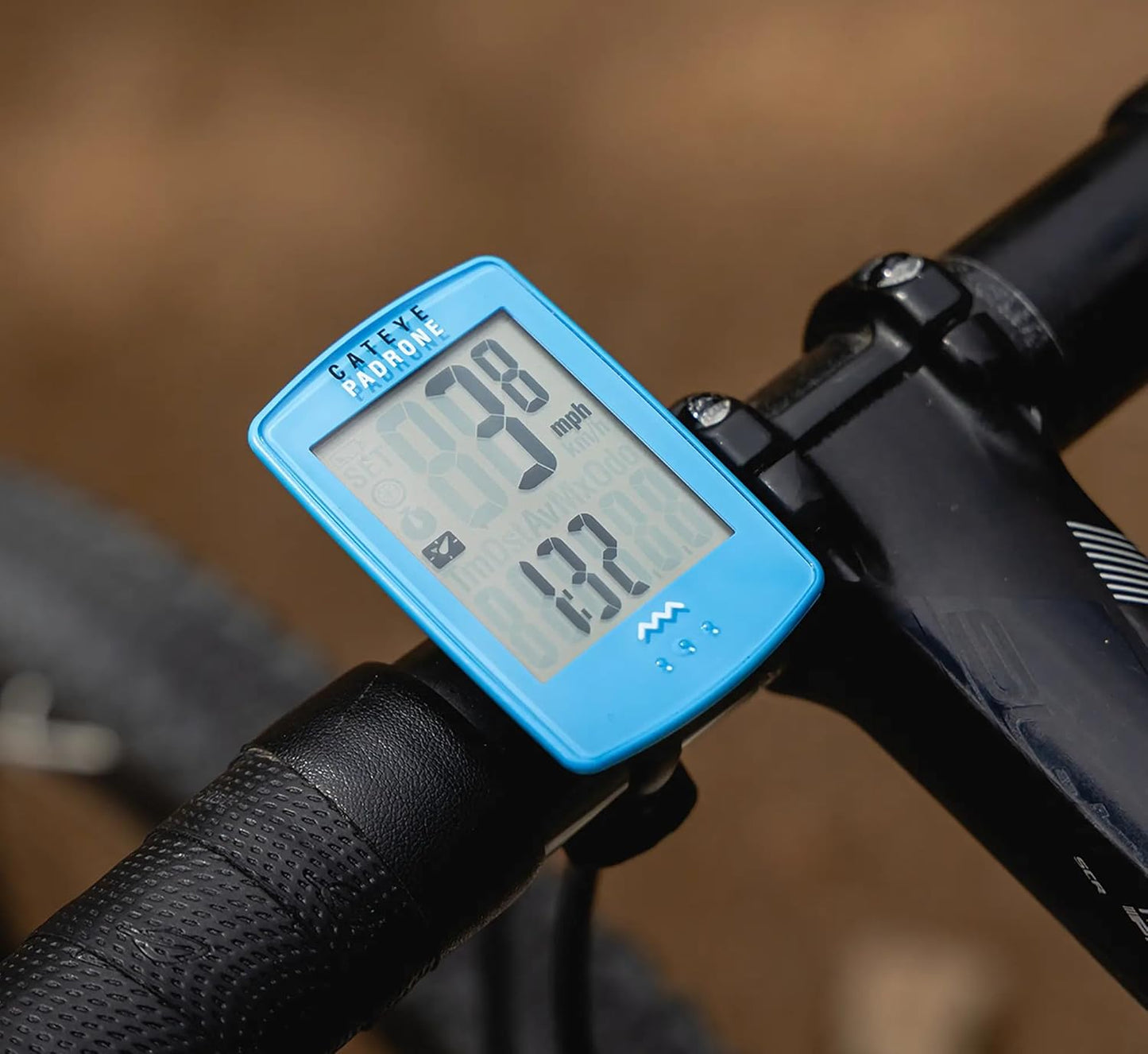 CATEYE Padrone Wireless Bike Computer – Oversized Display Cyclocomputer, Wireless Speedometer & Odometer, FlexTight™ Mount, Auto Start/Stop, Programmable Odometer