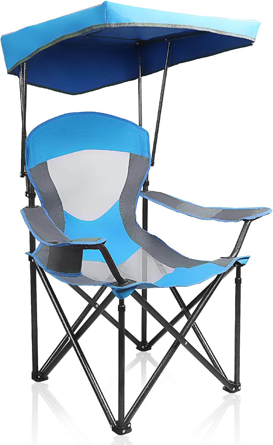 ALPHA CAMP Heavy Duty Canopy Lounge Chair Sunshade Hiking Travel Chair with Cup Holder