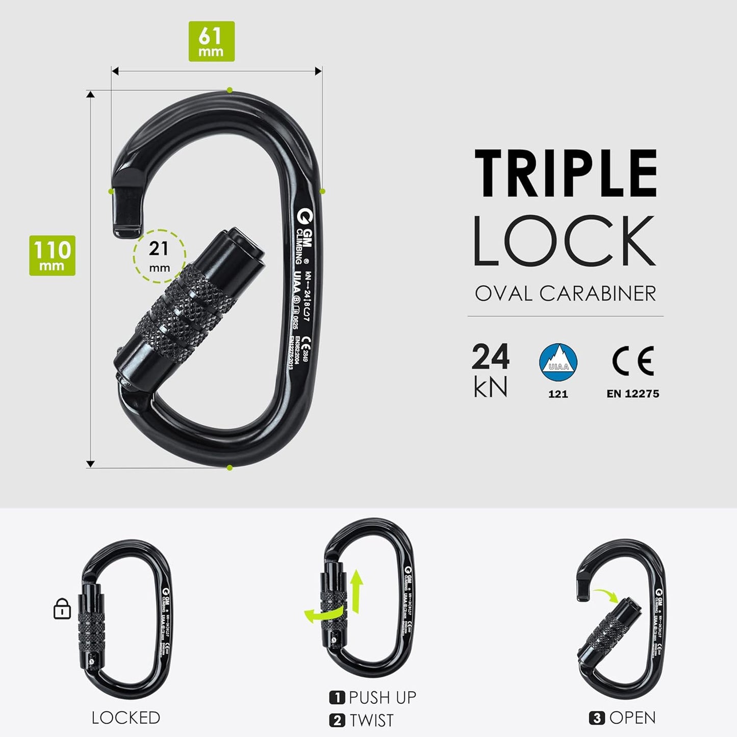 GM CLIMBING Swing Cheek Micro Pulley 30kN CE UIAA Certified