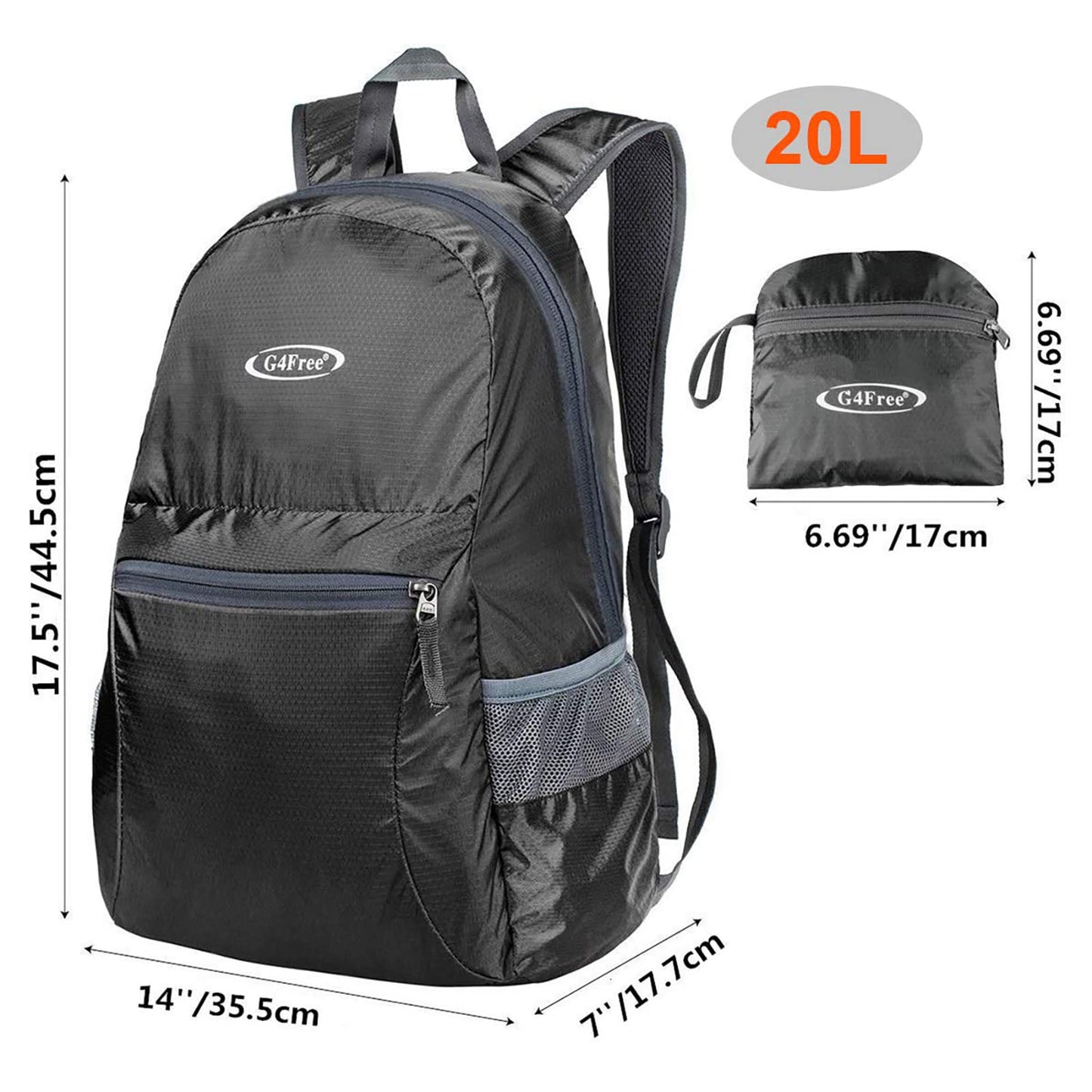 G4Free 20L Lightweight Packable Backpack+24L Lightweight Packable Hiking Backpack