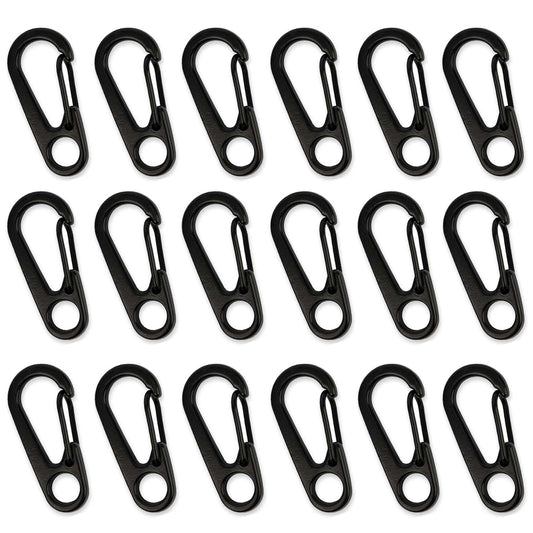 18PCS Mini Carabiner Clips Tiny Spring Snap Hook Keychains, Multi-Purpose Alloy Carabiner Keychain Clip, Small Carabiner Clip Mini Outdoor Hiking Fishing Camping Backpack Accessories(Black)