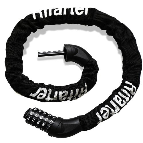 Rifarter Bike Lock Chain, 5 Digit Combination Heavy Duty Anti-Theft Bicycle Chain Lock, 3.2 Feet Long Security Resettable Bike Locks for Road, Mountain Bike, Scooter, Door, Gate, Fence, Black