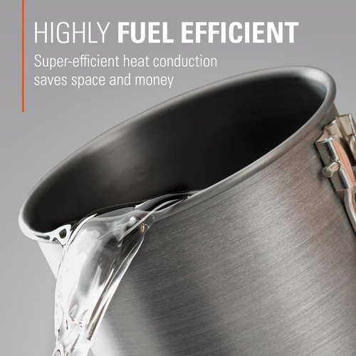 Halulite Boiler Ultralight Camping Pot - Fast-Heating Hard-Anodized Cookware with Folding Handle for Backpacking & Hiking
