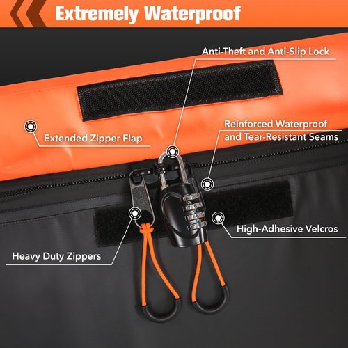 Sailnovo Hitch Cargo Carrier Soft Shell Bag Waterproof 20 Cubic Feet Cargo Bag for Hitch Carrier, PVC Trailer Hitch Storage Bag with 8 Reinforced Straps & Combination Lock & Storage Bag