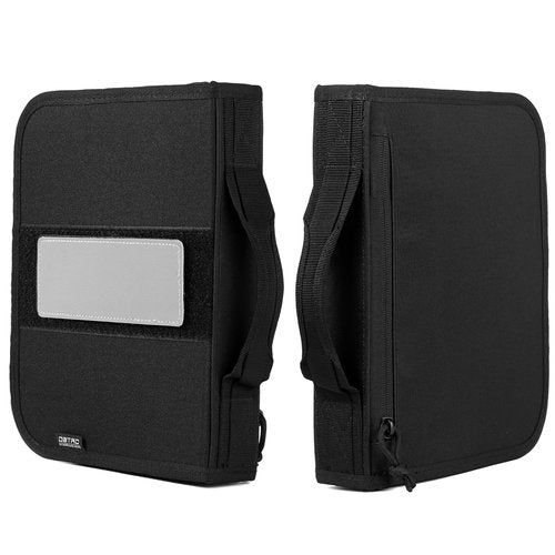 DBTAC Square Pistol Rug Bag | Stiffen Tactical 1x Handgun Firearm Shooting Padded Case with Removable & Reflective Patch (Black, 7" x 6" Small Pistol Case)