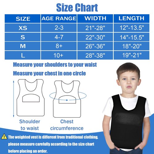 Weight Vest for Kids Black (Black, Large)