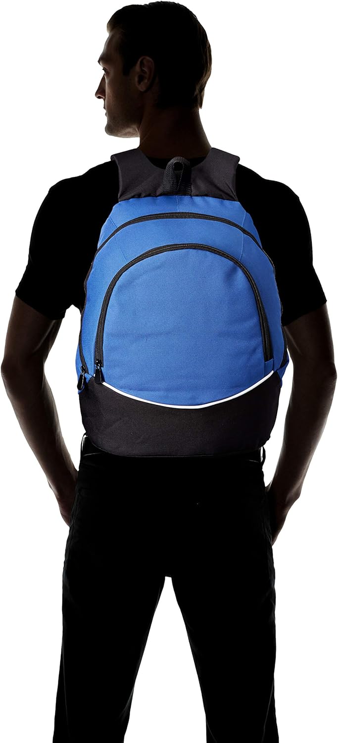 Tri-Color Large Backpack for Sports & Travel - Purple/Black/White by Augusta Sportswear