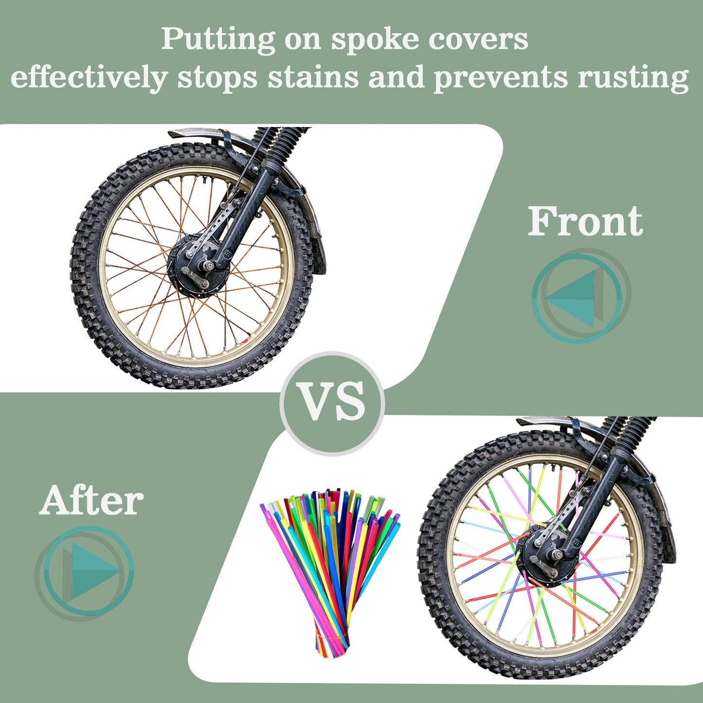 AHSNYLC 84PCS Dirt Bike Spokes Skins - Dirt Bike Wheel Cover, Dirt Bike Spoke Covers,Bicycle Spoke Covers,Spoke Protector for 8-21 Inch Rims for Motorcycle,Wheelchair,Bicycle Decoration