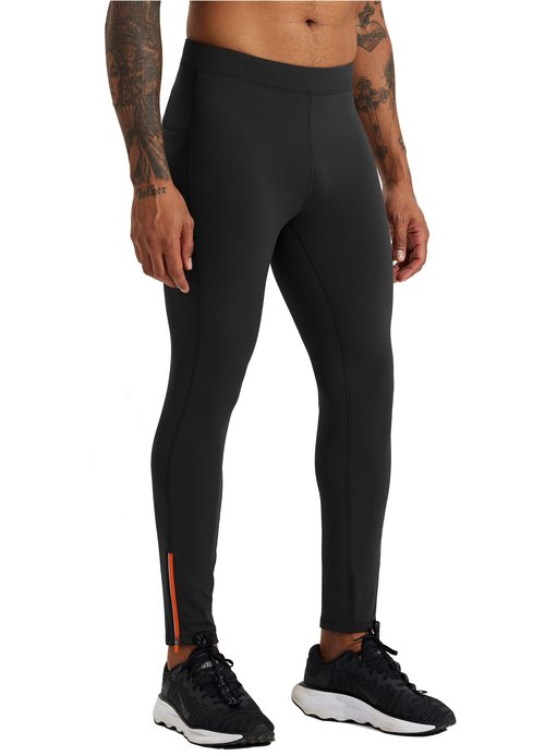 Willit Men's Fleece Running Leggings Cold Weather Gear Winter Cycling Tights Pants Water Resistant Zipper Pockets Black M