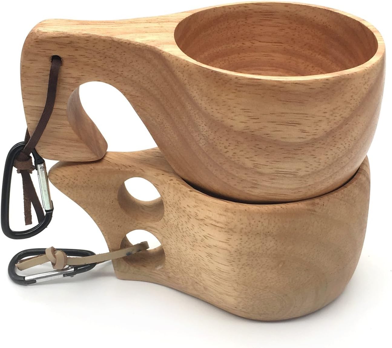 Nordic Style Handmade Finnish Kuksa Ancient Lapland Finland Style Wooden Cup (Classic-2 Holes)