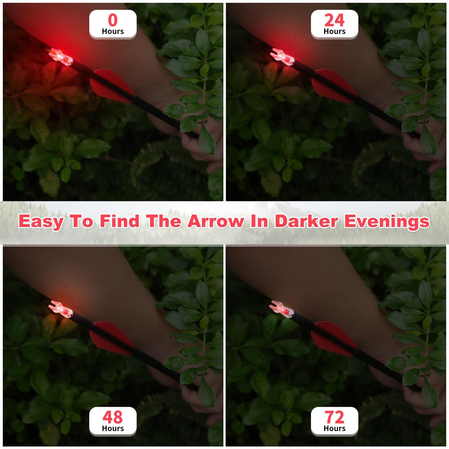 6PCS X Lighted Nocks for Arrows with .204 .233 .244 .246 Inside Diameter with H, S, GT Bushings LED Arrow Nocks, High-Visibility Lighted Knocks, Light Up Nocks with ON/Off Switch for Target Shooting
