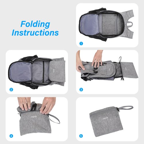 MOSISO 10L Lightweight Hiking Daypack Small Packable Hiking Backpack for Men Women, 3 Layer Casual Foldable Day Pack Shoulder Bag for Travel Camping Outdoor, Grey