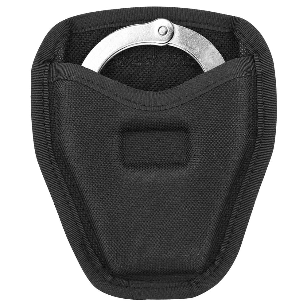 Handcuff Case for Duty Belt, Open Top Handcuff Holder Holster for Duty Belt Police Law Enforcement, Durable Wear-Resistant Nylon Case for Police Security Accessory for Standard Chain&Hinge Handcuff