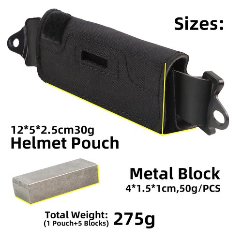 booiu Helmet Counterbalance Weight Bag, NVG Counter Weight Pouch Accessories for Fast BJ PJ MH Tactical Helmets