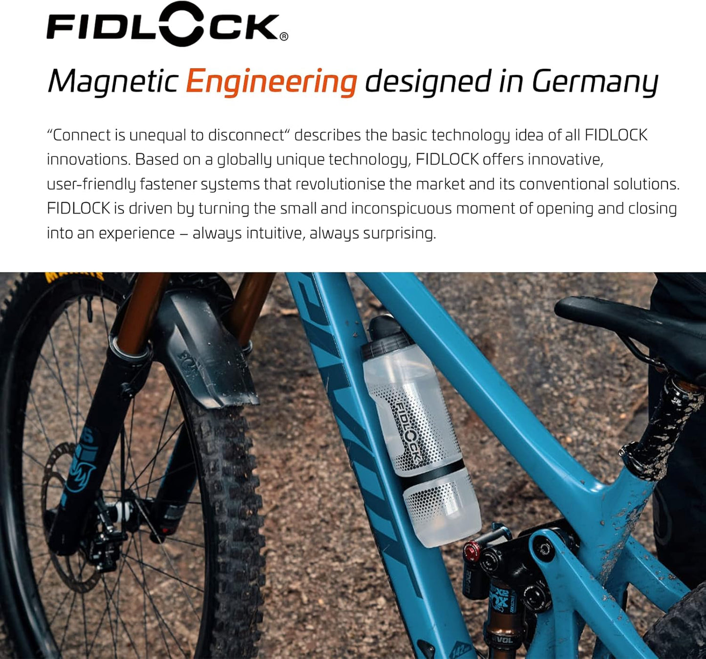 FIDLOCK Twist Replacement Bottle 450ml/15oz | Includes Twist Bottle Only (Twist Base Not Included) | Smoke