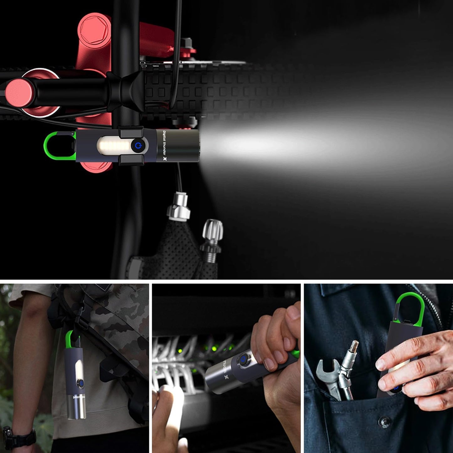 JAMISAY LED Rechargeable Flashlights, Zoomable 4 Modes 1000 Lumens, IPX4 Waterproof & Type-C Powerful Tactical Small Flashlights for Hiking, Travel, Camping, Emergency Gifts