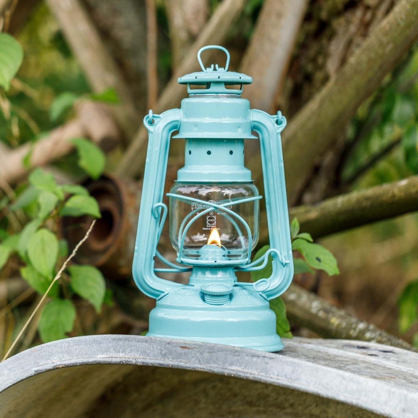 Outdoor Kerosene Fuel Lantern, German Made Weather Resistant Baby Special 276 Galvanized Hurricane Lamp for Camping or Patio, 10 Inches, Bronze