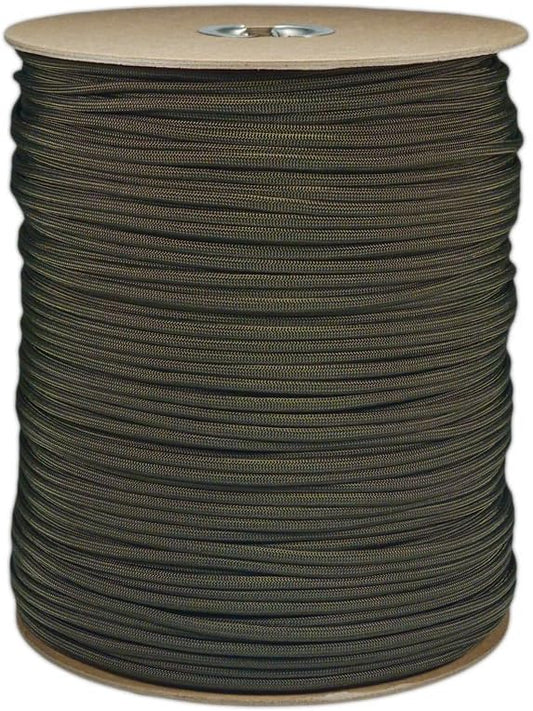 1000' Foot OD Olive Drab Green Parachute Cord Paracord Type III Military Specification 550