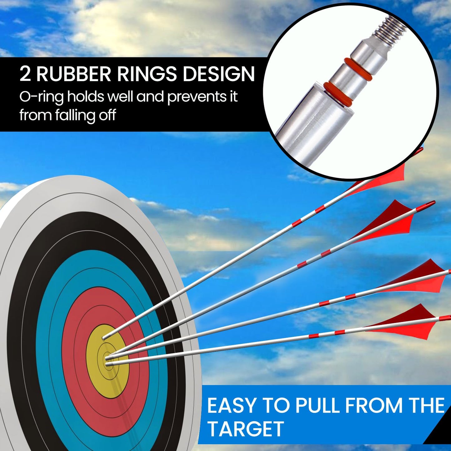 JGSDD 12pcs Archery Field Points, 100/125/150/300 Grain Field Points, Screw-in Archery Field Broadheads for Recurve, Compound Bow Crossbow, Archery Target Crossbow Practice Tip (5/16-100grain)